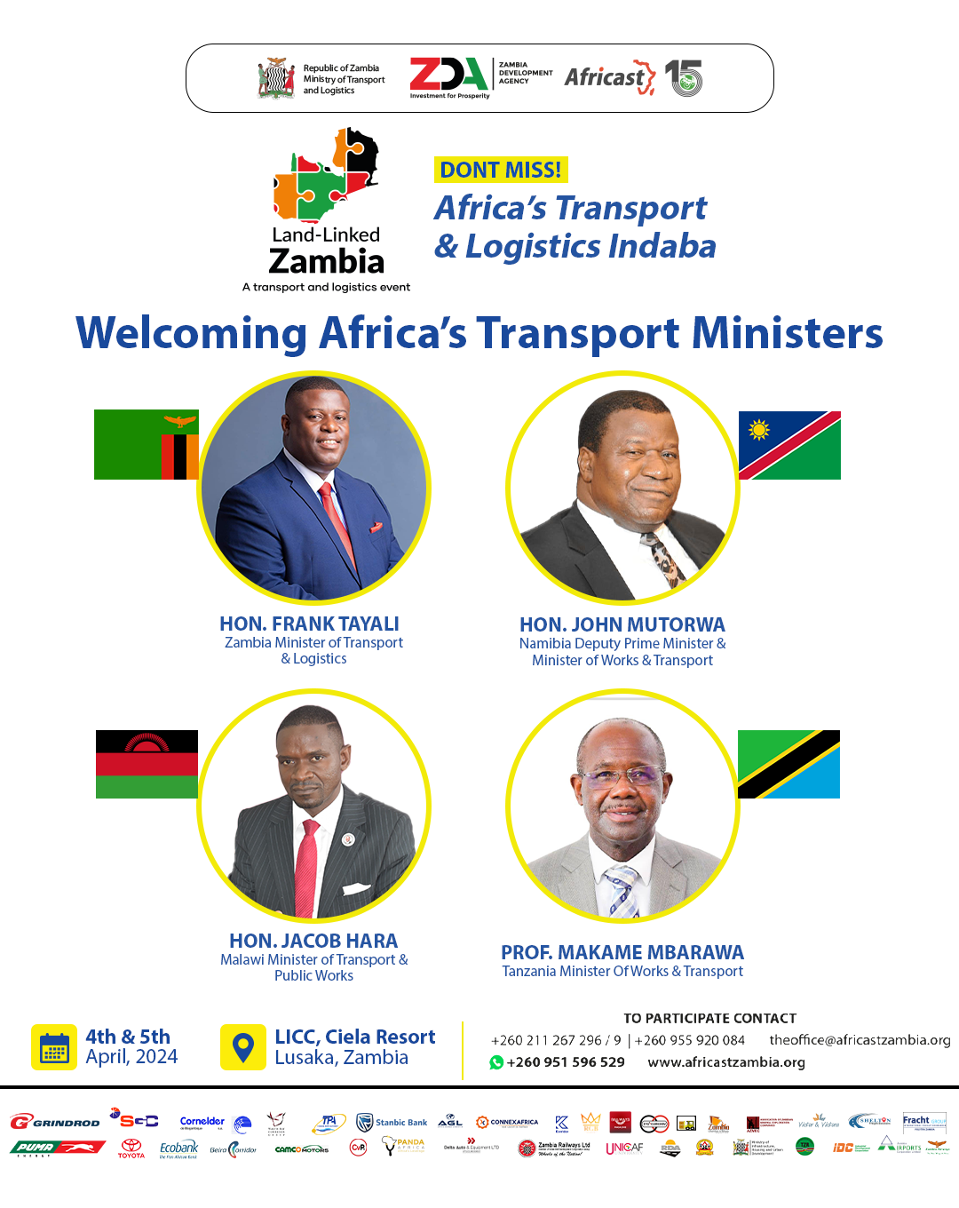 Join the Premier Gathering at Land-Linked Zambia 2024: A Keystone for SADC's Transport & Logistics Vision