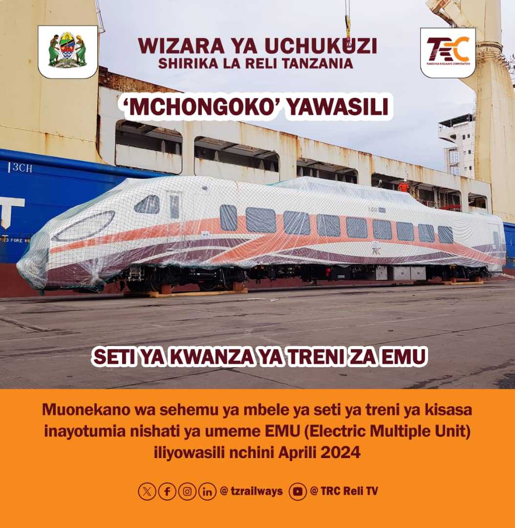 Tanzania Railways Announces Arrival Of Modern EMU Trains