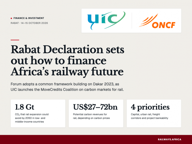 UIC and ONCF Forum in Rabat Adopts Declaration on Railway Financing and Launches Carbon Markets Coalition