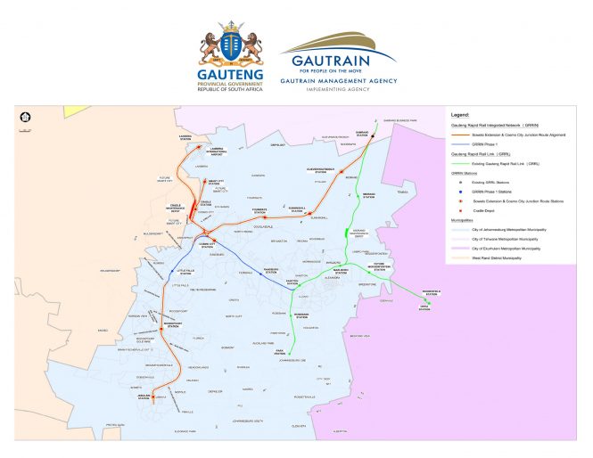 Gauteng Publishes Route Determination for Gautrain Network Extensions