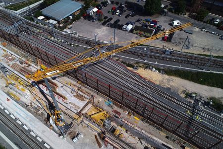 Three Potain Hup C 40-30 Cranes On Swiss Railway Project