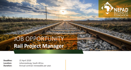 JOB OPPORTUNITY - Infrastructure Desk: Rail Specialist/Project Manager