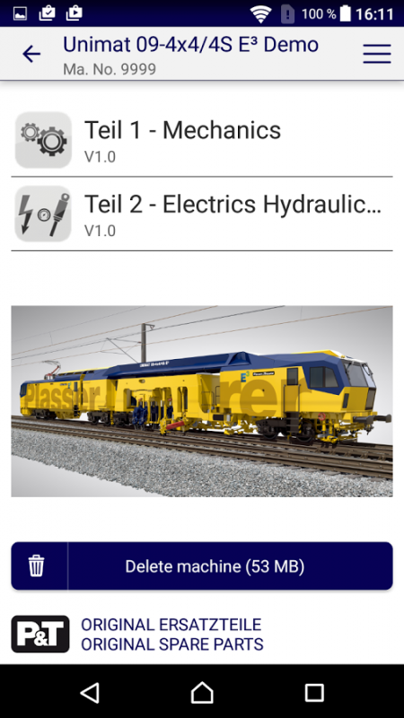 Plasser & Theurer SmartCatalog APP