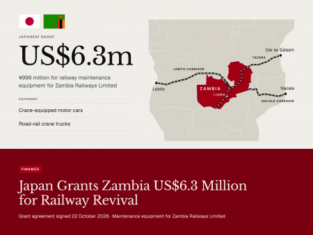 Japan Grants Zambia US$6.3 Million for Railway Revival
