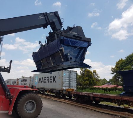 SCA Intermodal Side Tipper Bins For Efficient Bulk Handling On Rail Wagons And Short Haul Road Transport