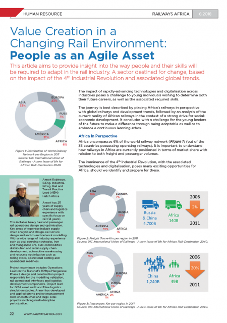 Value Creation in a  Changing Rail Environment: People as an Agile Asset